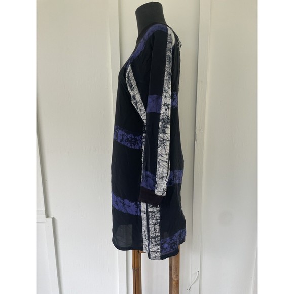 OSEI DURO Silk Dress Abstract Design Black Purple White size Small - Picture 5 of 8